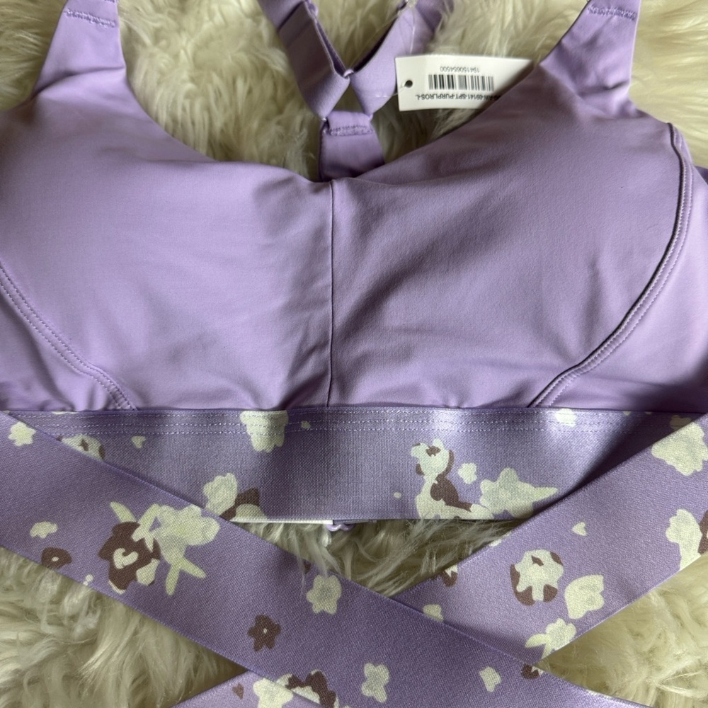 Adore Me Maven medium impact sports bra Purple Rose print Large New with tag - Picture 9 of 15